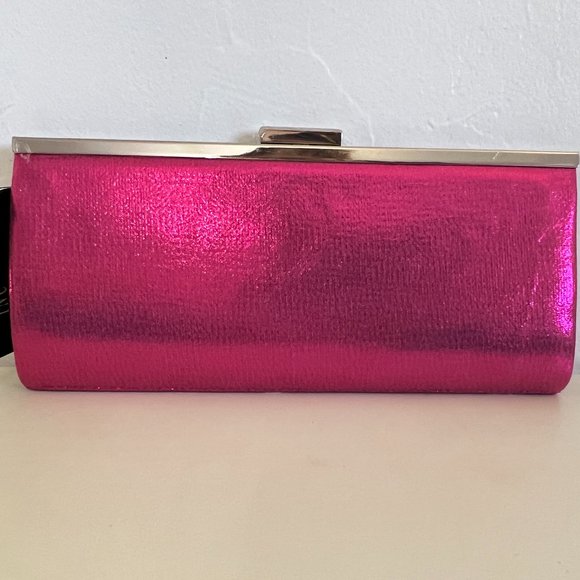 INC INTERNATIONAL CONCEPTS Carolyn Rhinestone Ombre Pink & Silver Evening Clutch - Picture 7 of 12